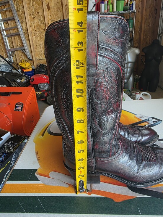 Vintage Cherry Black  Dant Post Cowboy Boots